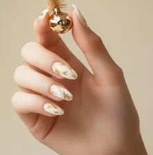 white gold nail design